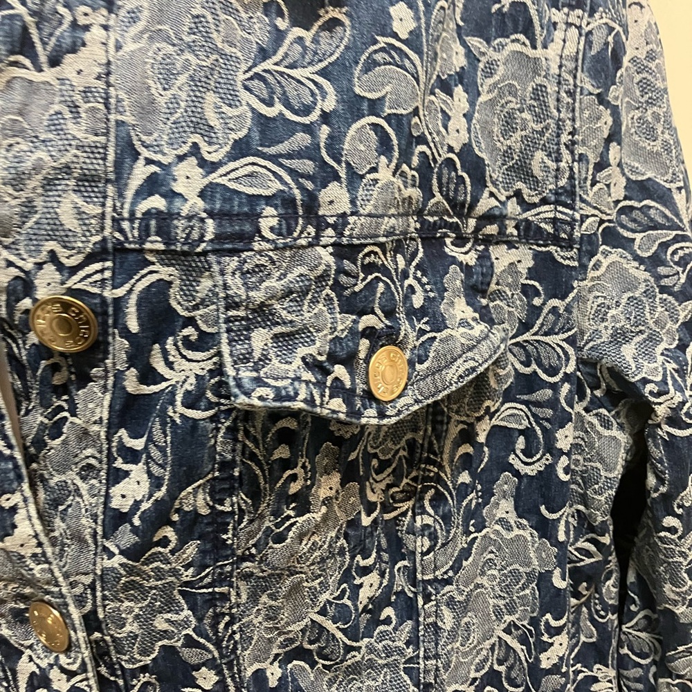 Chico size 2 Floral Denim Jacket - Picture 3 of 8